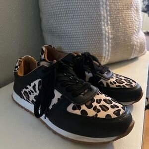 SHEIN Black and Leopard Women's Sneakers